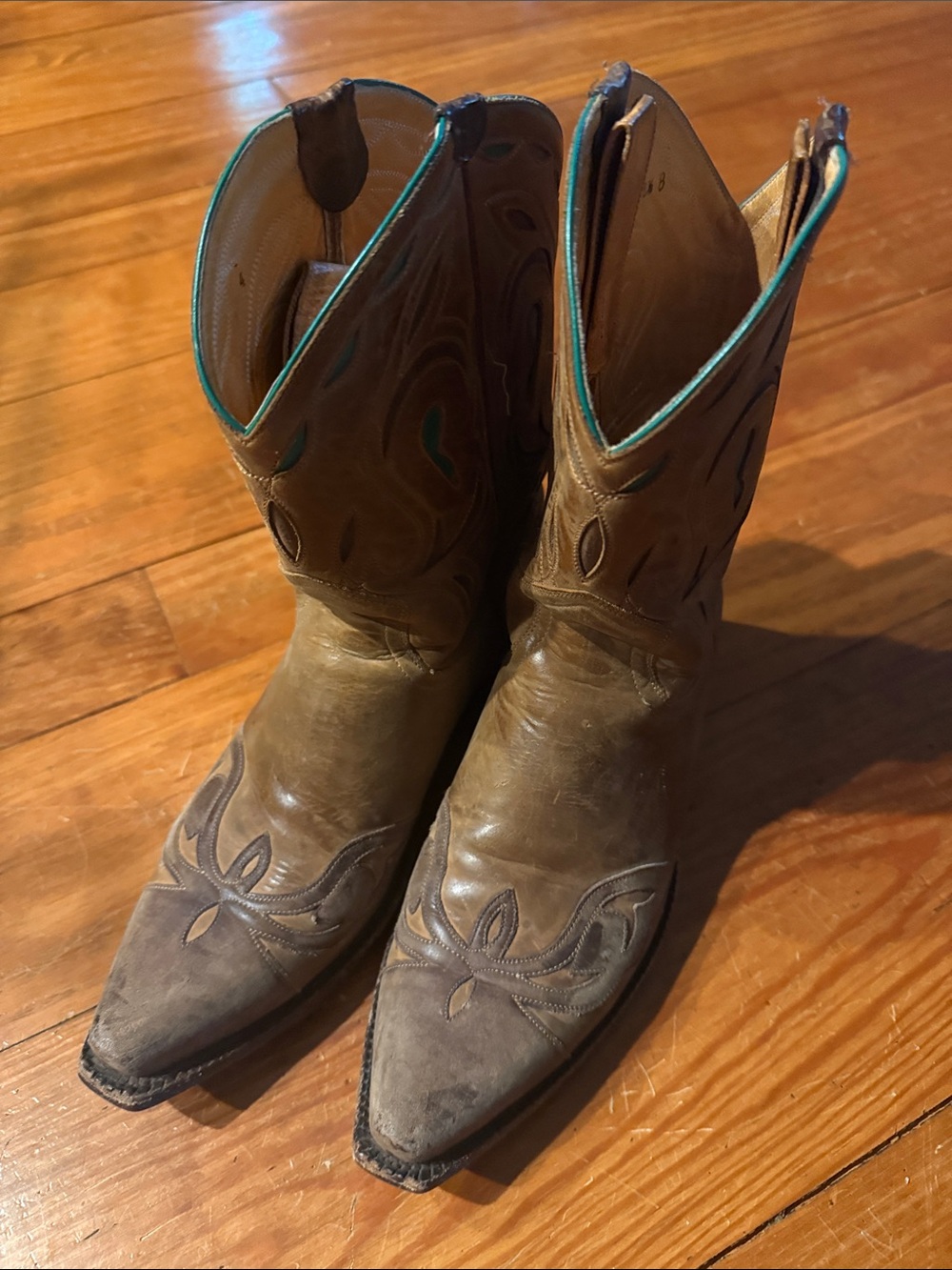 Women's Brown Leather Western Cowboy Boots